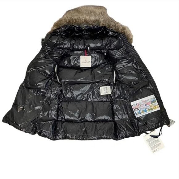 Moncler Down Balabio Hooded Puffer Down Vest in Black Sz 1 - Picture 2 of 7